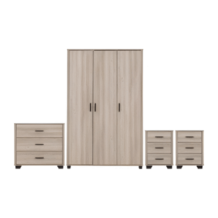 Oliver 3 Door Wardrobe Bedroom Set Light Oak Effect