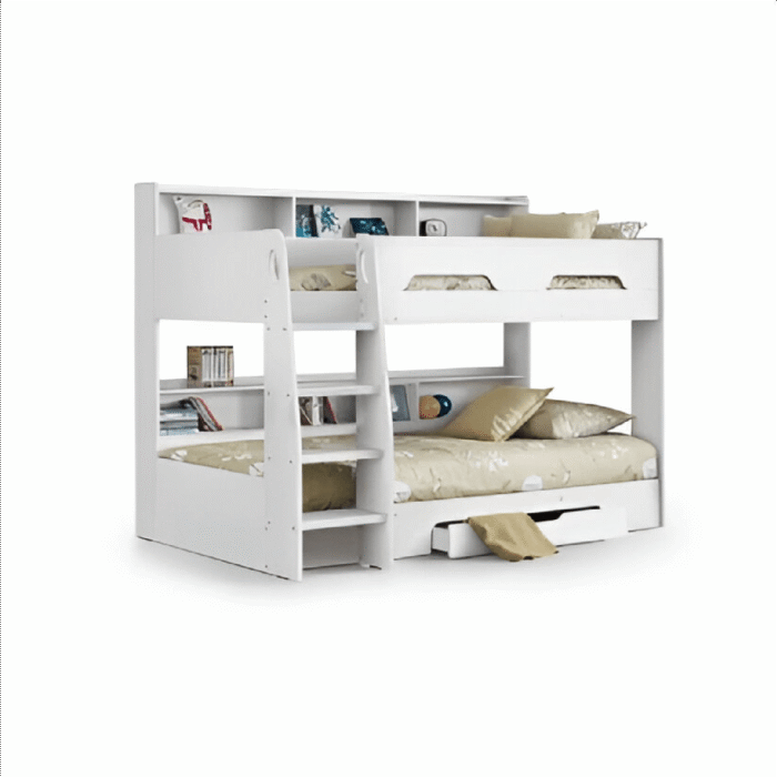 Orion Shelves Bunk - wooden Pure White