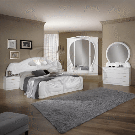Pamela 4D White Italian Bedroom Set