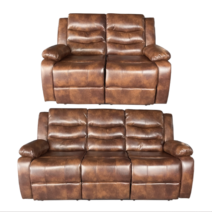 Roma 3+2 Recliner High Quality AIR LEATHER – Brown