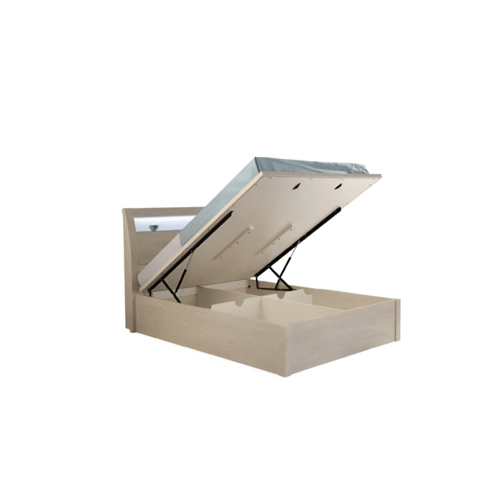 Rugby Ottoman Storage Bed Touch System Led- Phone Charging & Bluethooth Spearker Bedroom Set