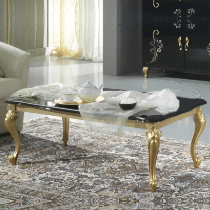 Sofia Italian Coffee Table Black and Gold Ben Company