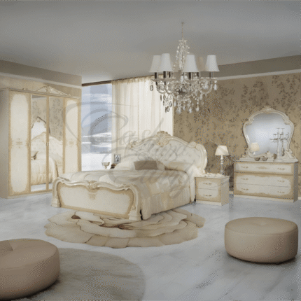 Tolouse Italian 4-6 Doors Bedroom Set Beige - Gold