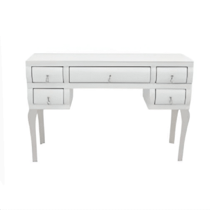 White Curved Mirrored Dressing Table
