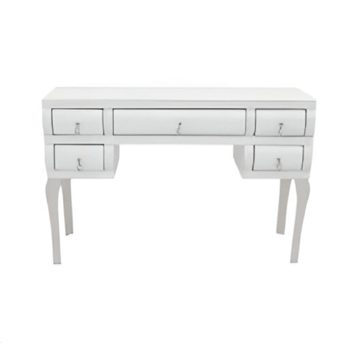 White Curved Mirrored Dressing Table
