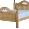 Corona Scroll 4'6" Bed High Foot End in Distressed Waxed Pine