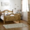 Corona Scroll 4'6" Bed High Foot End in Distressed Waxed Pine - Image 3
