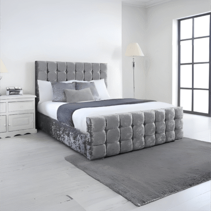 Berlin Chesterfield Crushed Velvet Fabric Bed Frames ALL SIZES AVAILABLE