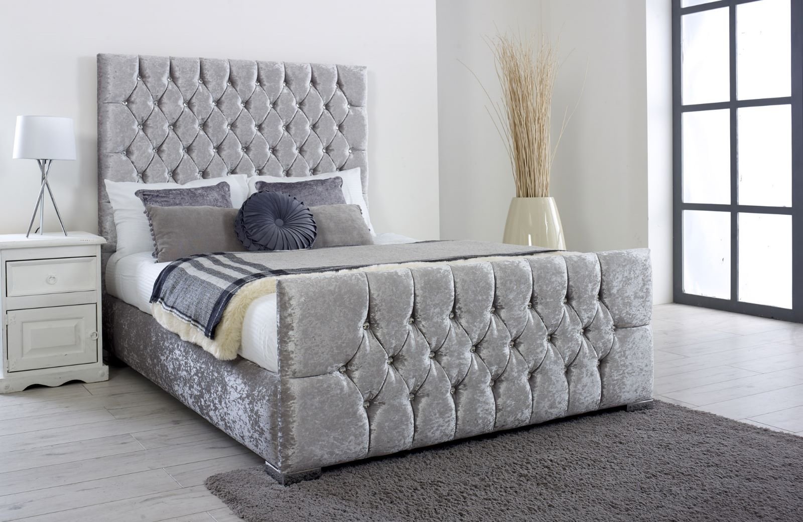 Minsk 4 drawer online upholstered bed frame