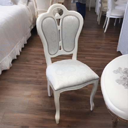 Ben Company New Venus White Italian Giglio Dining Chair in Pair