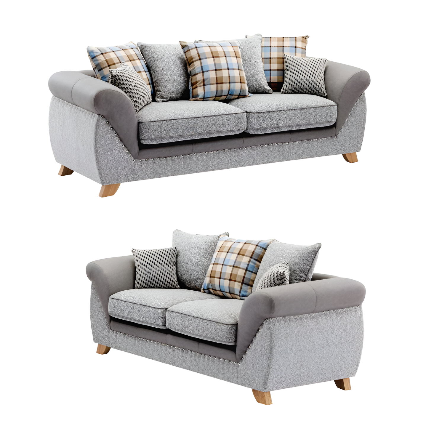 Cambridge 3 + 2 Fabric Sofa Set – Grey
