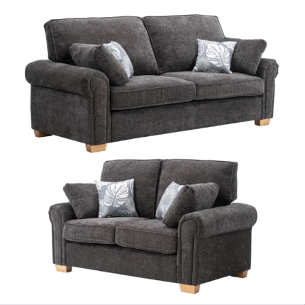KYLIE 3+2 FABRIC SOFA SET – GREY