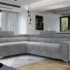 LAURENCE CORNER SOFAEBED PLUSH VELVET LEFT HAND- GREY
