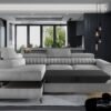 LAURENCE CORNER SOFAEBED PLUSH VELVET LEFT HAND- GREY - Image 4