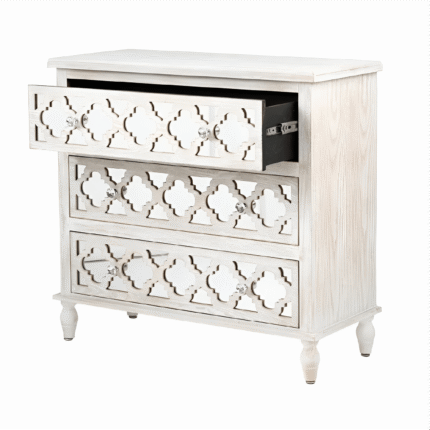 Hampton Beach Wooden 3 Drawer Chest with Mirror