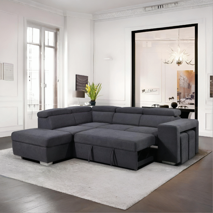 Concord Fabric Corner Sofa Bed with Storage (Left Side)