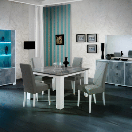 Stella Italian Grey White Dining Table Set Ben Company