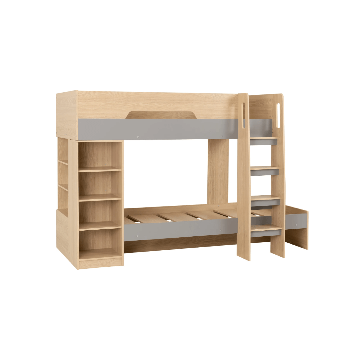 Pluto Bunk Bed Wooden Grey/Oak Effect