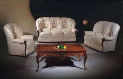 Cream Fabric Sofa Set