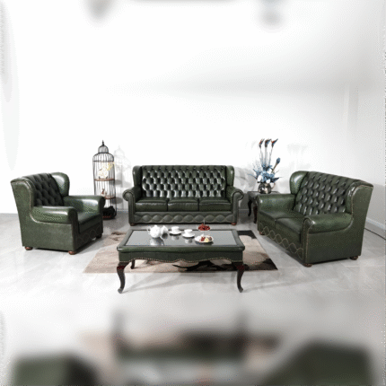Chesterfield Leather Sofa Set