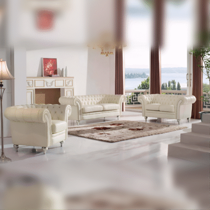 Collin Modern Leather Sofa Set