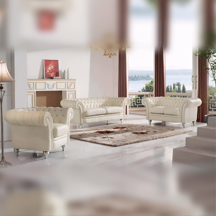 Collin Modern Leather Sofa Set