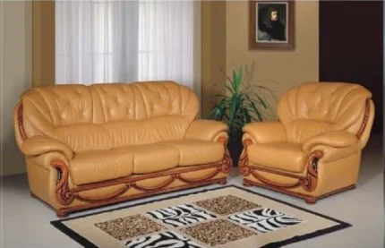Daniela Leather Classic Sofa Set