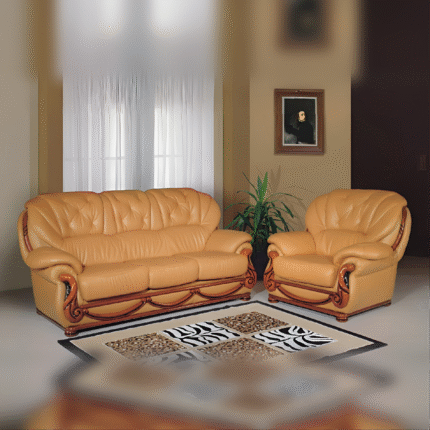 Daniela Leather Classic Sofa Set