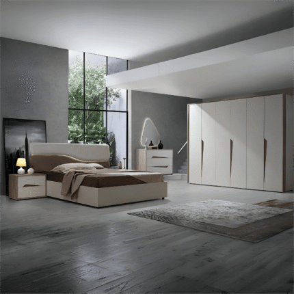 Modern Design Soleil Italian Large 6 Doors Wardrobe Bedroom Furniture Set