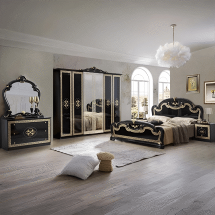 Paloma Nero Gold Bedroom Furniture Set