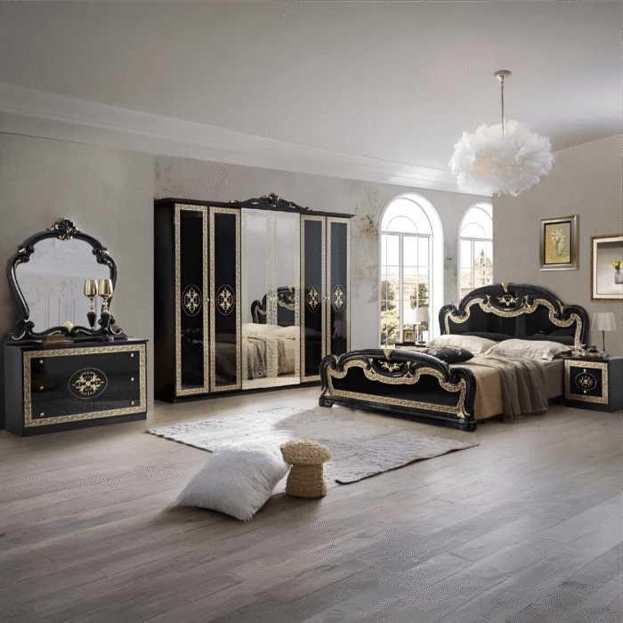 Paloma Nero Gold Bedroom Furniture Set