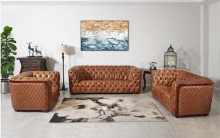 Orange Pumpkin Leather Sofas
