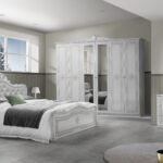 Luisa Italian High Gloss 6 Doors Bedroom Set White-Silver