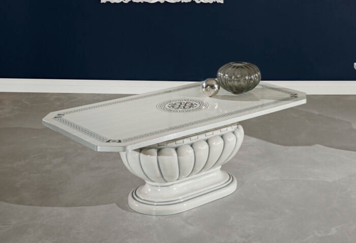 New Versace Design Italian Aurora Coffee Table White/Silver H2O Design