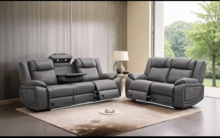 Lisbon Leather 3+2 Seater Electric RECLINER + Cup holder + LED + USB port