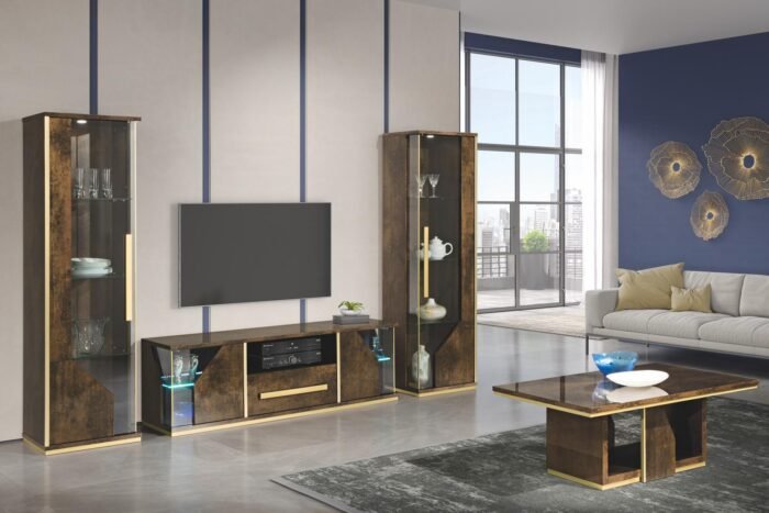 Desiree Italian TV Cabinet Bronze-Gold Living Room From H2O Italia - Image 5