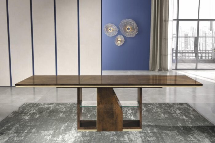 Desiree Italian Extending Dining Table Set in Bronze-Gold From H2O Italia - Image 5