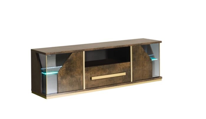 Desiree Italian TV Cabinet Bronze-Gold Living Room From H2O Italia - Image 3