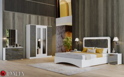Ben Company Dalia Grey and Gold Bedroom Set