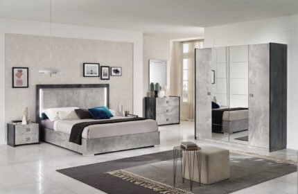 San Martino Modern Design Debora Italian 4 Door Wardrobe LED Bedroom Set