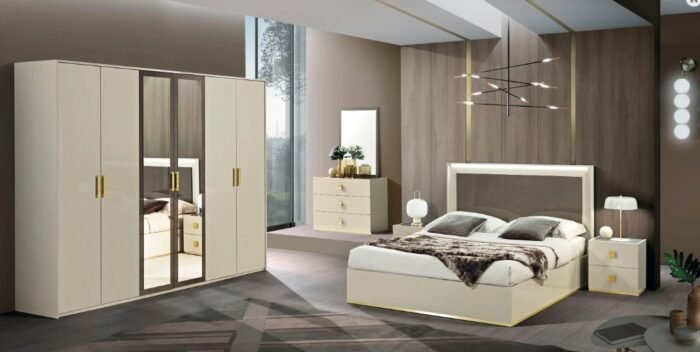 H2O Design Luxury Gilda Italian High Gloss Bedroom Set - Image 2