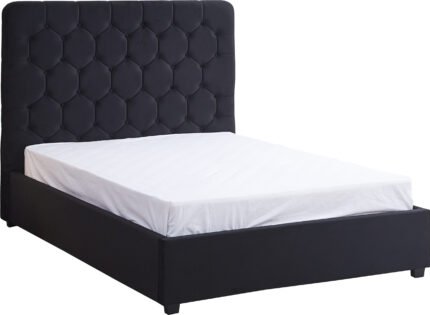 Madison 4'6" Bed Black Velvet Fabric