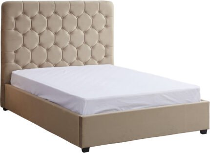 Madison 4'6" Bed Fawn Velvet Fabric