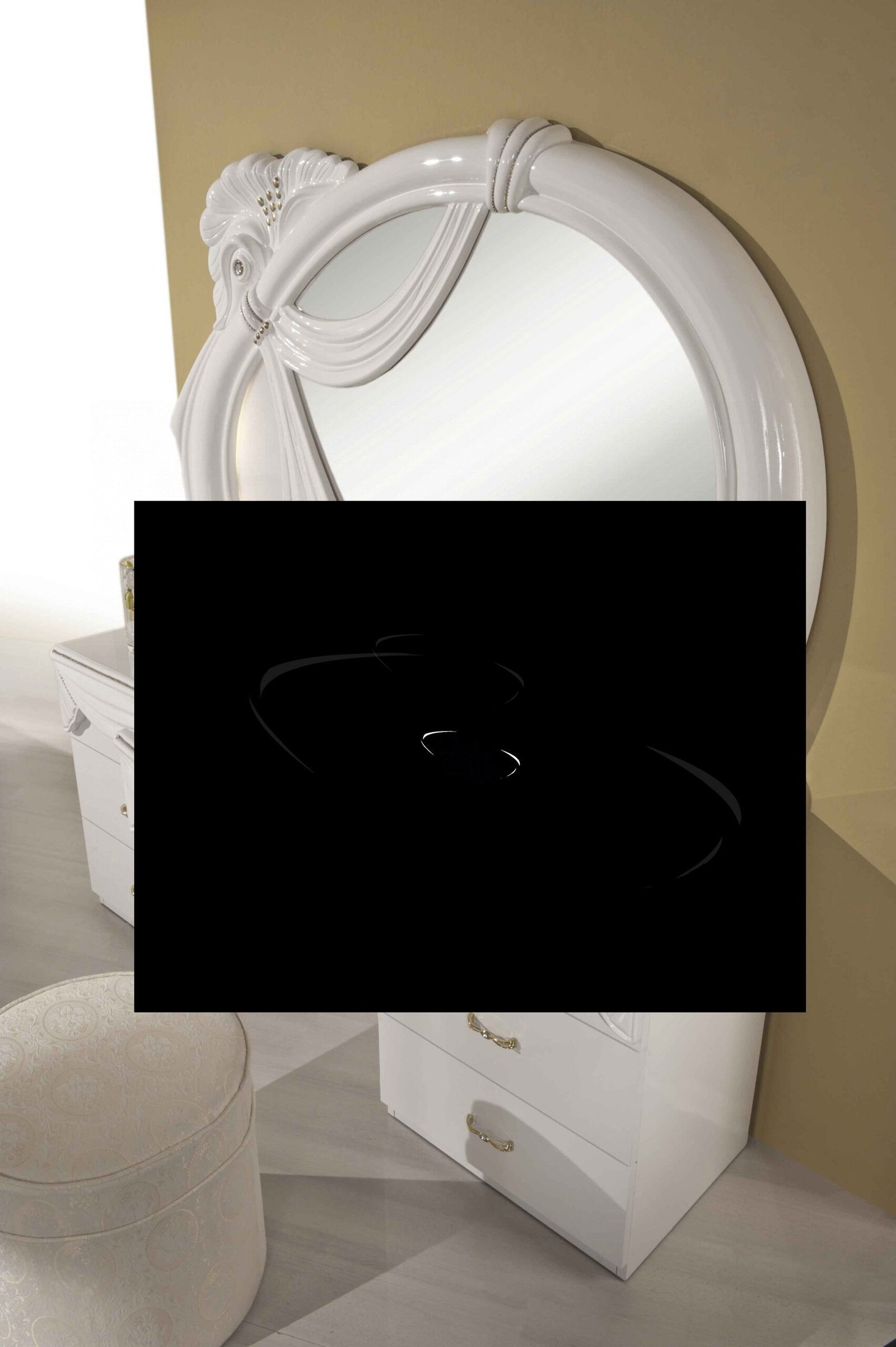 H2O Design Gina White Italian Bedroom Set with 4 Door or 6 Doors Wardrobe With Vanity Dresser (Discontinued) - Image 3