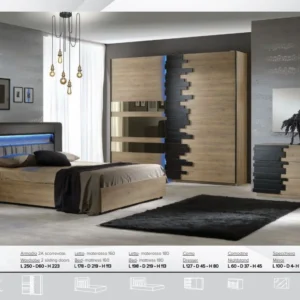Mozart Italian Large Sliding Wardrobe Modern Bedroom Set