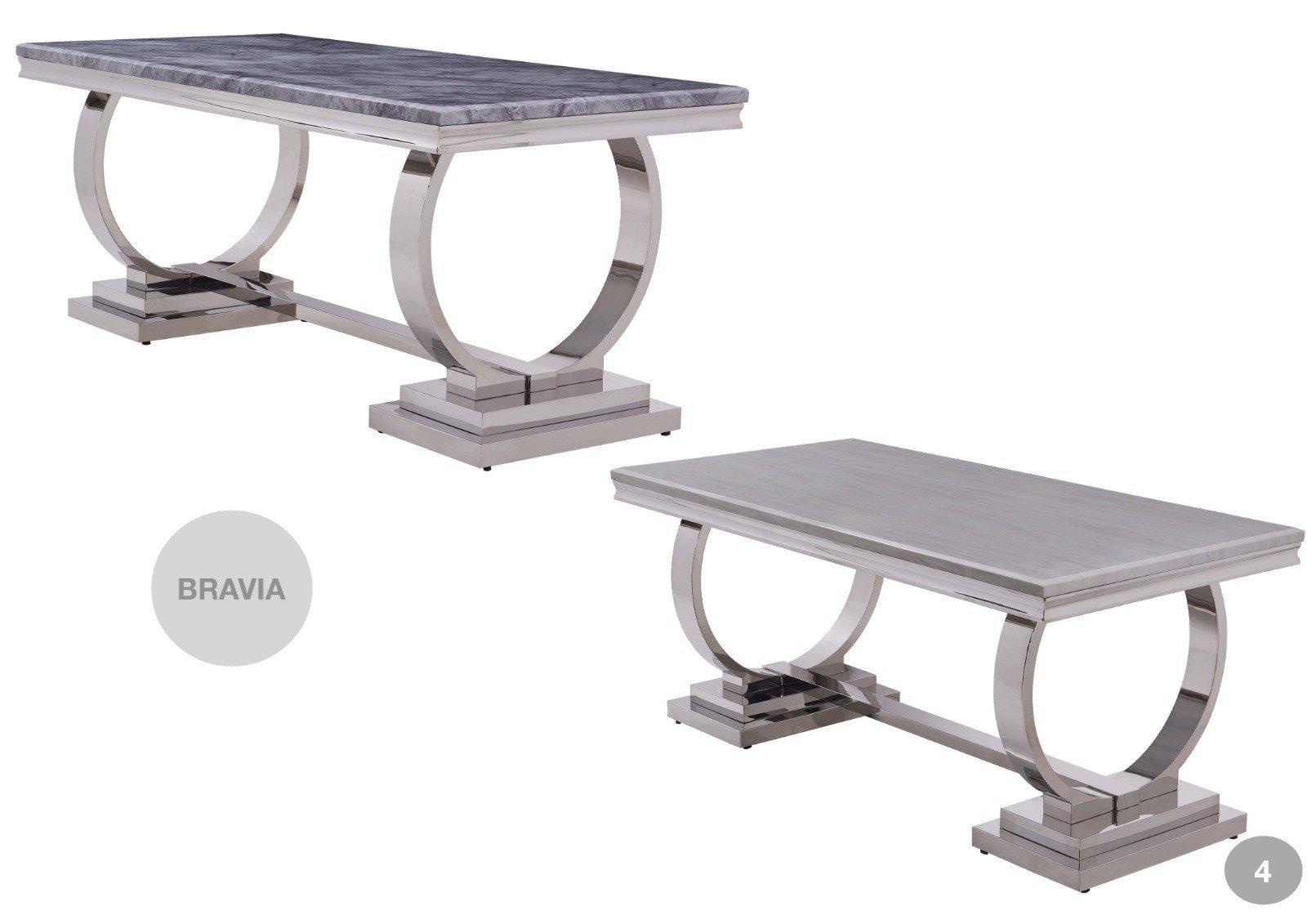 Bravia Large 180cm Marble Stone Dining Table with 6 Chairs - Image 3