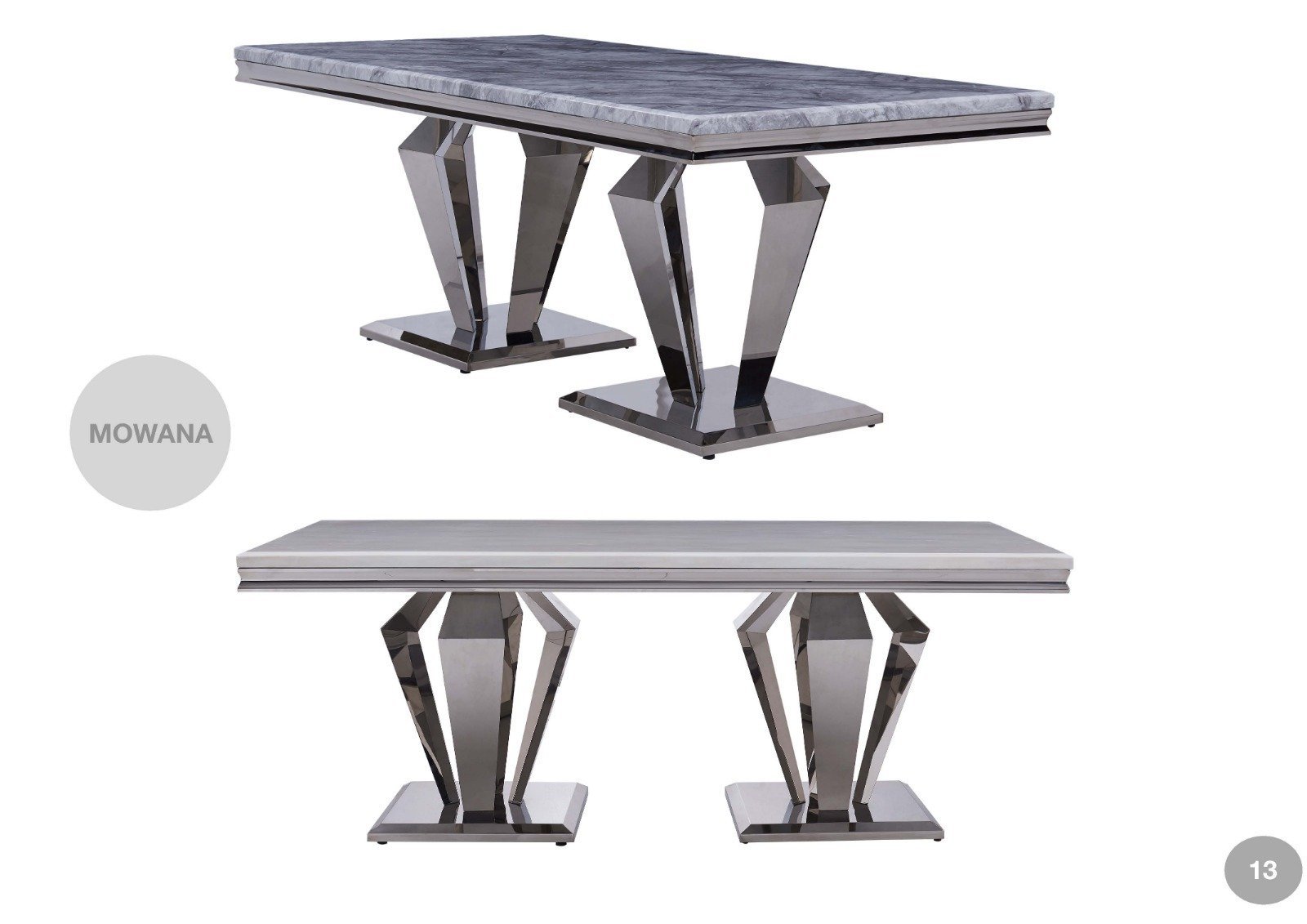 Mowana Marble (Bone White) Top Dining Table with 6 Nerona Chairs - Image 2