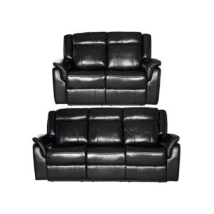 ALEX GENUINE LEATHER 3+2 SEAT ELECTRIC RECLINER SOFA SET – BLACK (SPECIAL OFFER)
