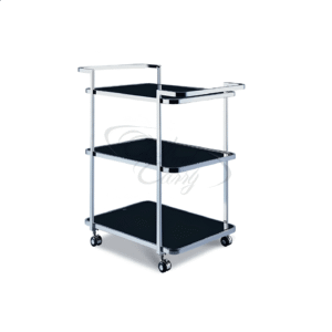 Abbey Trolley with 3 Shelves Black & Chrome