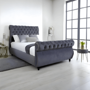 Ados Chesterfield Crushed Velvet Fabric Bed Frames ALL SIZES AVAILABLE